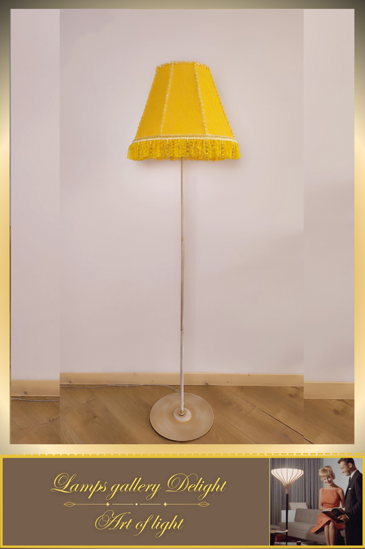 Floor lamp, yellow lamp, Victorian style floor lamp, fairy lamp, fabric shade, handmade! 111401