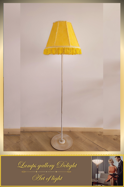 Floor lamp, yellow lamp, Victorian style floor lamp, fairy lamp, fabric shade, handmade! 111401