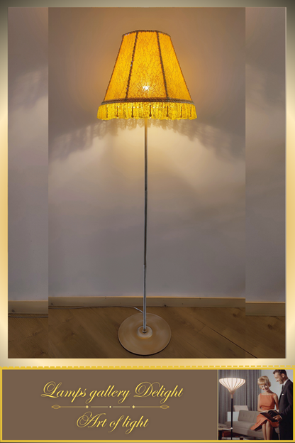 Floor lamp, yellow lamp, Victorian style floor lamp, fairy lamp, fabric shade, handmade! 111401