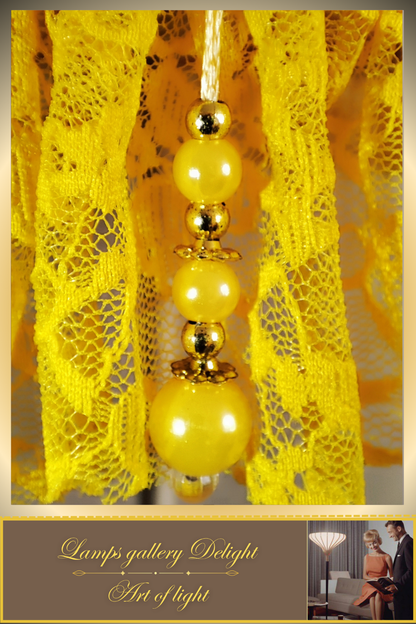 Floor lamp, yellow lamp, Victorian style floor lamp, fairy lamp, fabric shade, handmade! 111401