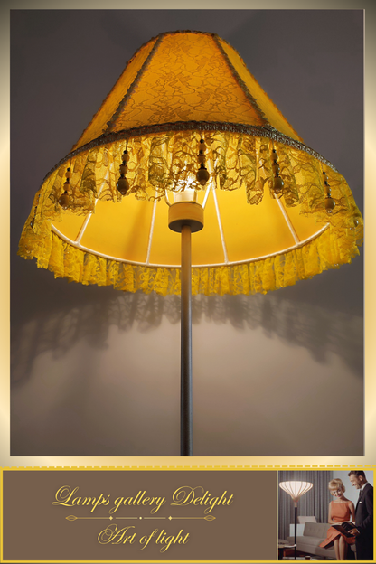 Floor lamp, yellow lamp, Victorian style floor lamp, fairy lamp, fabric shade, handmade! 111401
