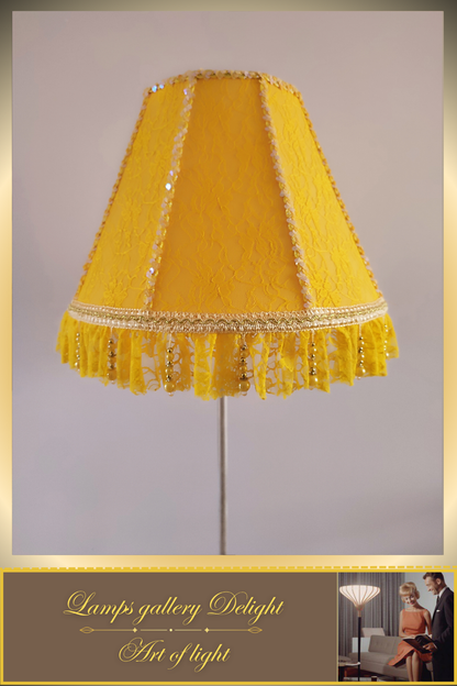 Floor lamp, yellow lamp, Victorian style floor lamp, fairy lamp, fabric shade, handmade! 111401