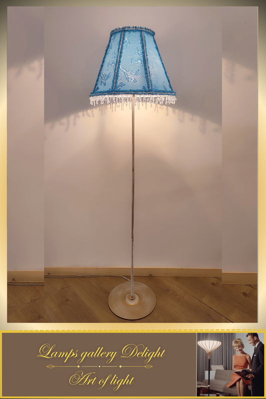 Floor lamp, blue lamp, Victorian style floor lamp, fairy lamp, fabric shade, handmade! 1112