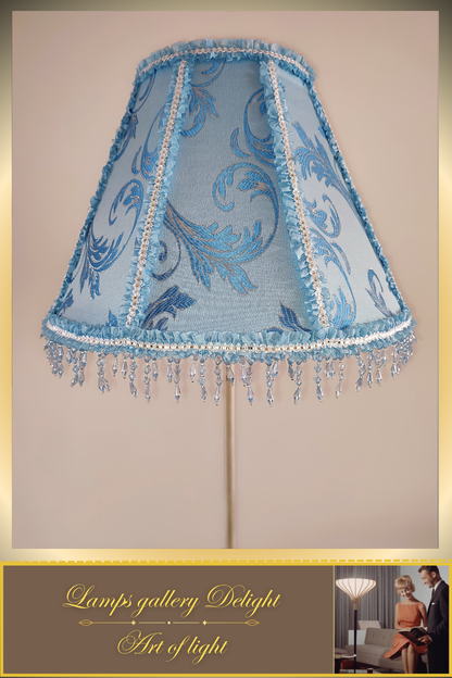 Floor lamp, blue lamp, Victorian style floor lamp, fairy lamp, fabric shade, handmade! 1112