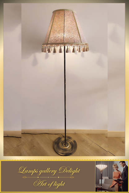Floor lamp, Victorian style floor lamp, lilac lamp, fabric lampshade, vintage floor lamp, handmade! 7303