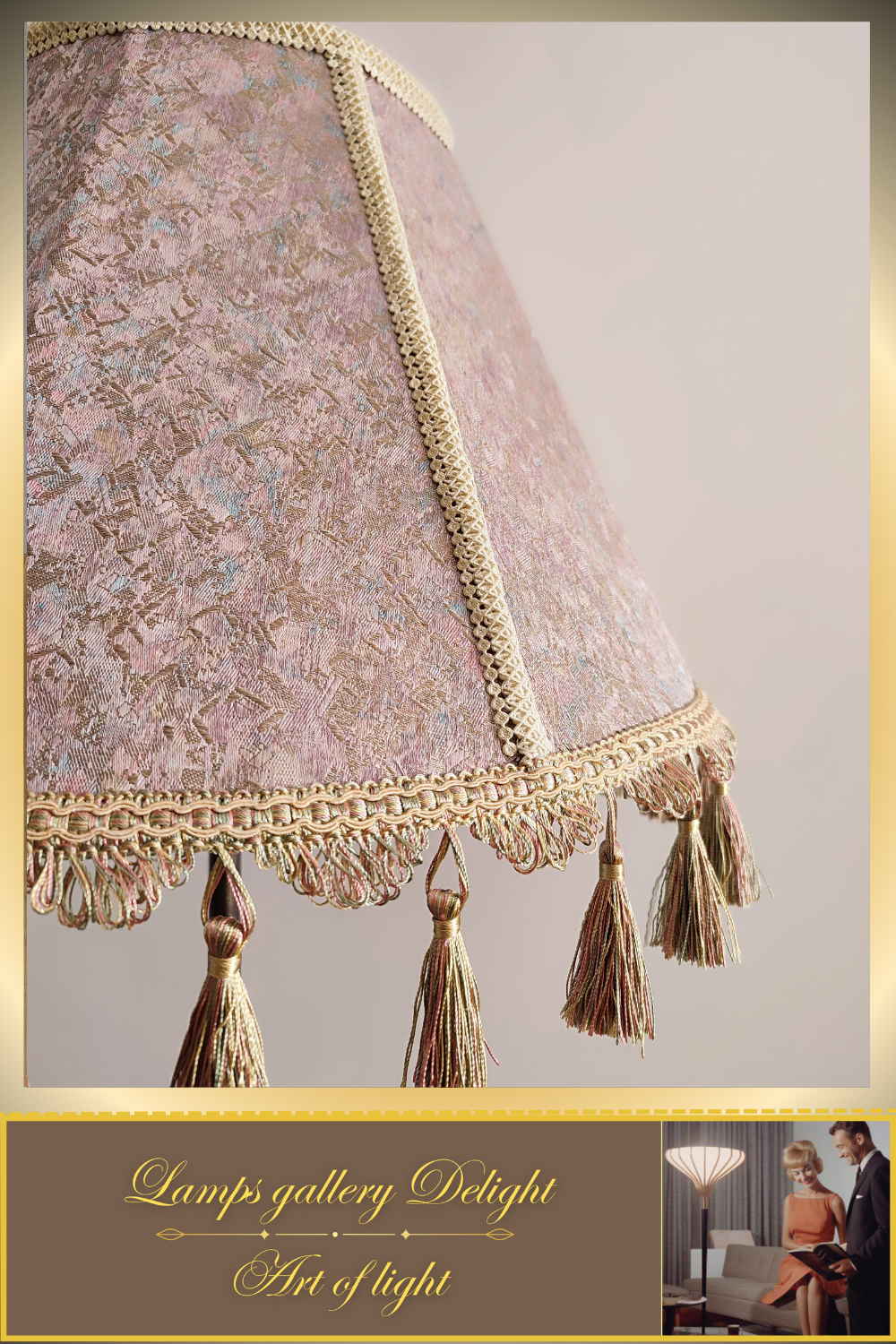 Floor lamp, Victorian style floor lamp, lilac lamp, fabric lampshade, vintage floor lamp, handmade! 7303