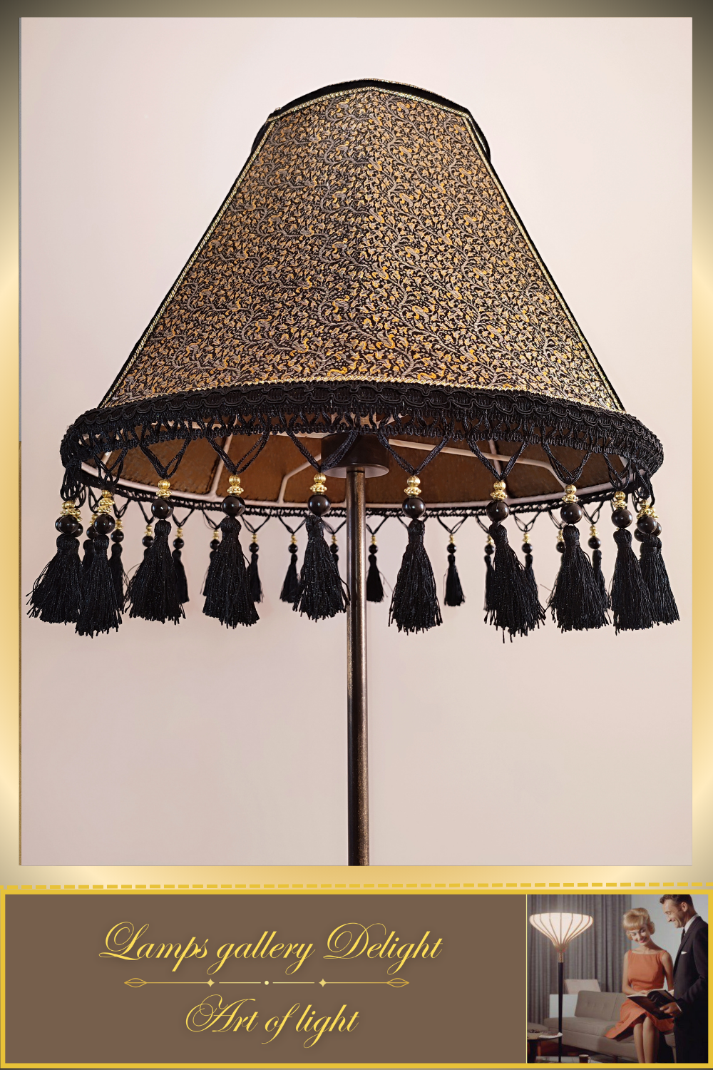 Floor lamp, Victorian style floor lamp, fabric shade, vintage floor lamp, Unique lamp, handmade! 7104