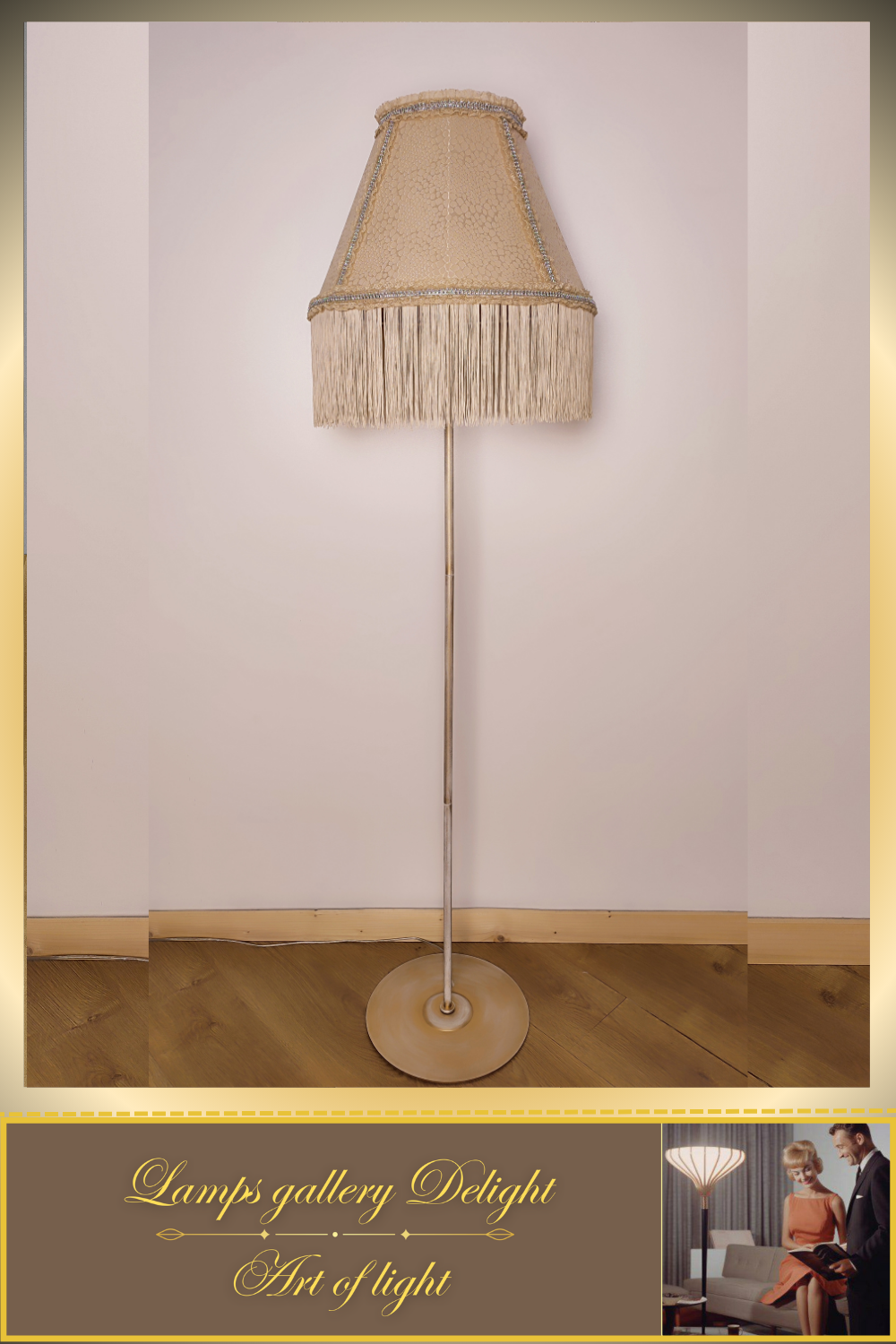 Floor lamp, Victorian style floor lamp, beige floor lamp, vintage floor lamp, unique floor lamp, handmade! 7101