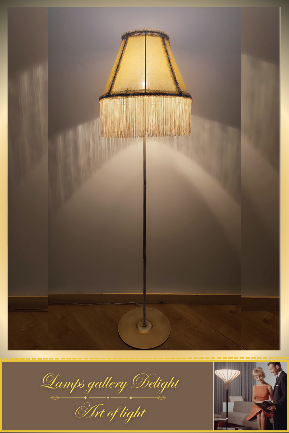 Floor lamp, Victorian style floor lamp, beige floor lamp, vintage floor lamp, unique floor lamp, handmade! 7101