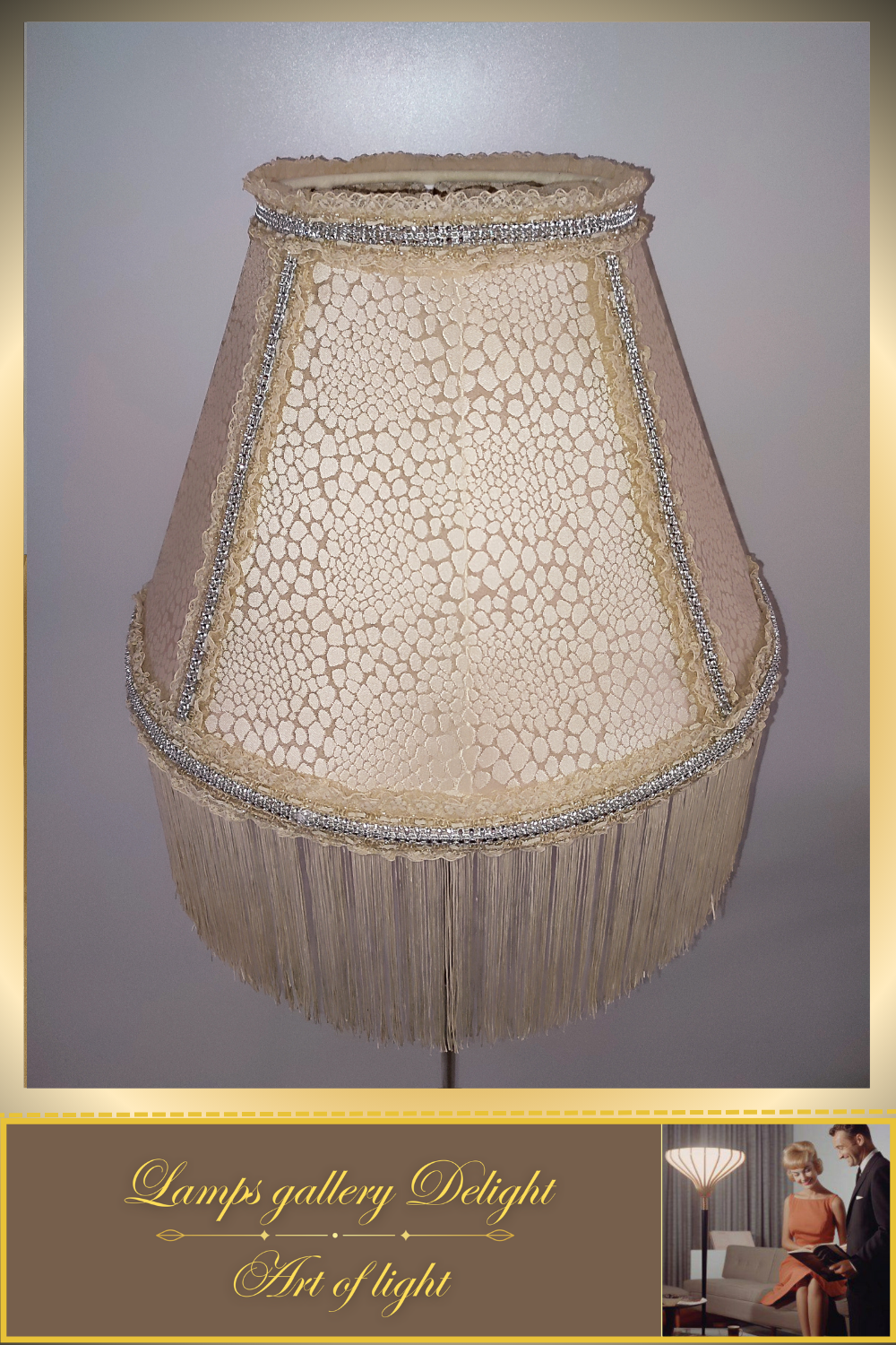 Floor lamp, Victorian style floor lamp, beige floor lamp, vintage floor lamp, unique floor lamp, handmade! 7101