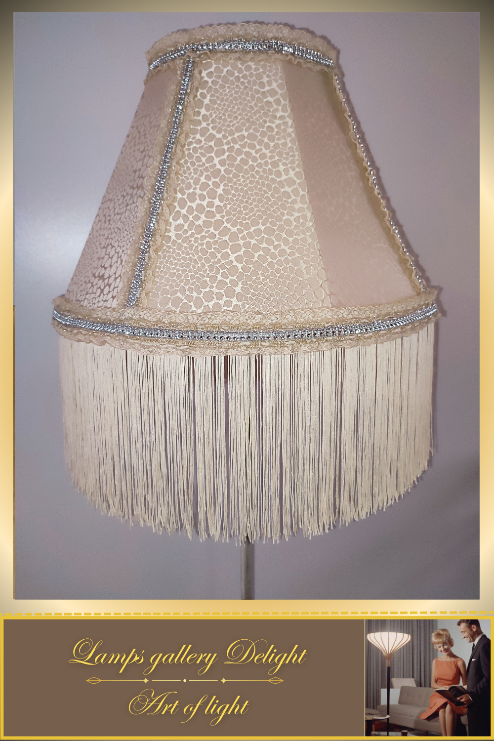 Floor lamp, Victorian style floor lamp, beige floor lamp, vintage floor lamp, unique floor lamp, handmade! 7101