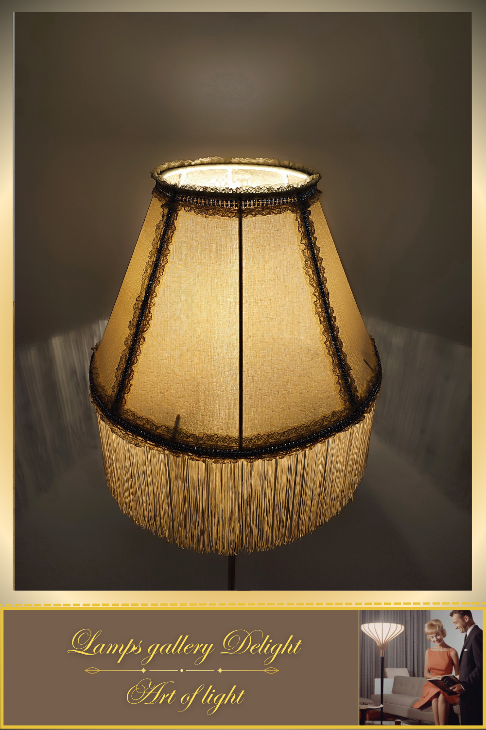 Floor lamp, Victorian style floor lamp, beige floor lamp, vintage floor lamp, unique floor lamp, handmade! 7101