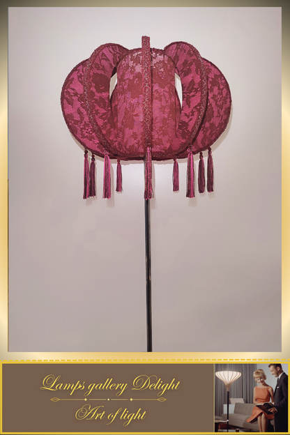 Floor lamp, art deco floor lamp, burgundy floor lamp, vintage floor lamp, unique floor lamp, handmade! 820101
