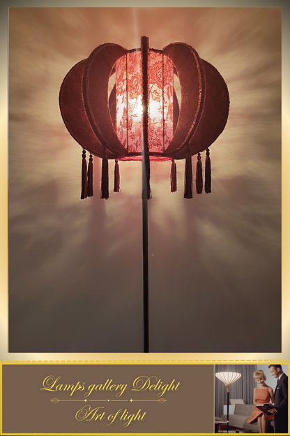 Floor lamp, art deco floor lamp, burgundy floor lamp, vintage floor lamp, unique floor lamp, handmade! 820101