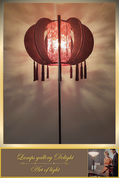 Floor lamp, art deco floor lamp, burgundy floor lamp, vintage floor lamp, unique floor lamp, handmade! 820101