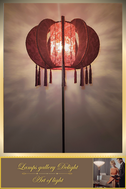 Floor lamp, art deco floor lamp, burgundy floor lamp, vintage floor lamp, unique floor lamp, handmade! 820101