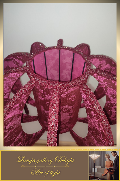 Floor lamp, art deco floor lamp, burgundy floor lamp, vintage floor lamp, unique floor lamp, handmade! 820101