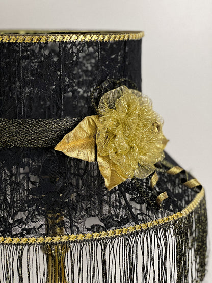 Opulent Black Victorian Lampshade  6101