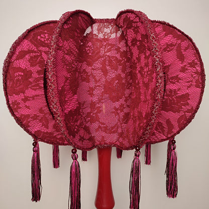 Lampshade, red lampshade, fabric lampshade, retro shades. 8201