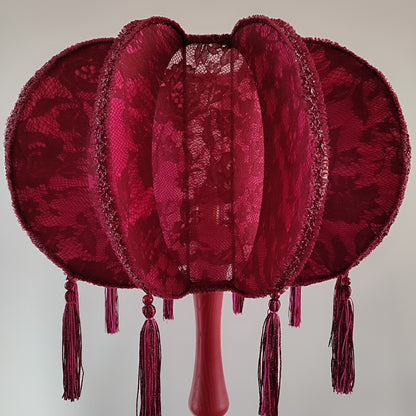 Lampshade, red lampshade, fabric lampshade, retro shades. 8201