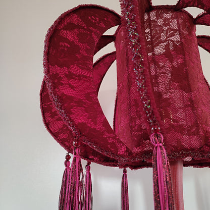 Lampshade, red lampshade, fabric lampshade, retro shades. 8201