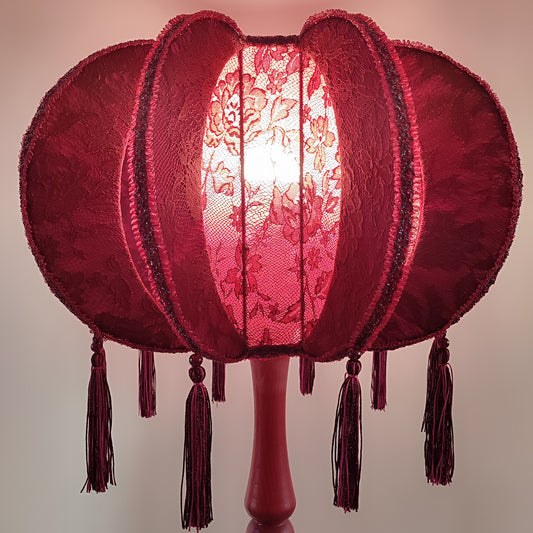 Lampshade, red lampshade, fabric lampshade, retro shades. 8201