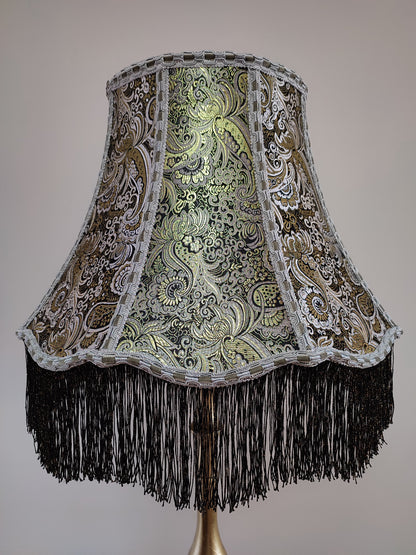 Lampshade, fabric lampshade, unique lamp shades, Golden lampshade. 4706