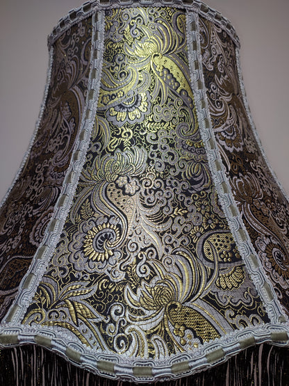 Lampshade, fabric lampshade, unique lamp shades, Golden lampshade. 4706