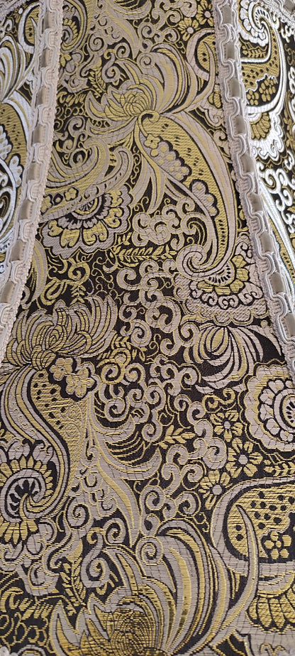 Lampshade, fabric lampshade, unique lamp shades, Golden lampshade. 4706