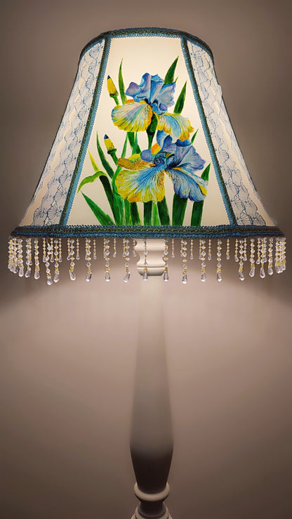 Lampshade. Hand-painted flower lampshade, art deco lamps, floral lamps. 3805