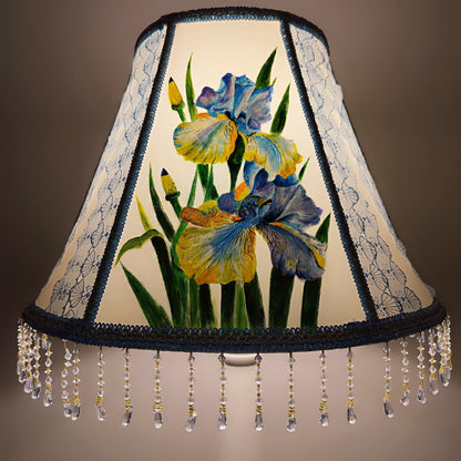 Lampshade. Hand-painted flower lampshade, art deco lamps, floral lamps. 3805