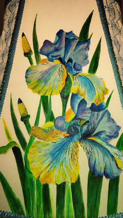 Lampshade. Hand-painted flower lampshade, art deco lamps, floral lamps. 3805