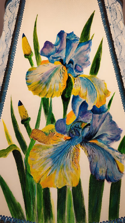 Lampshade. Hand-painted flower lampshade, art deco lamps, floral lamps. 3805