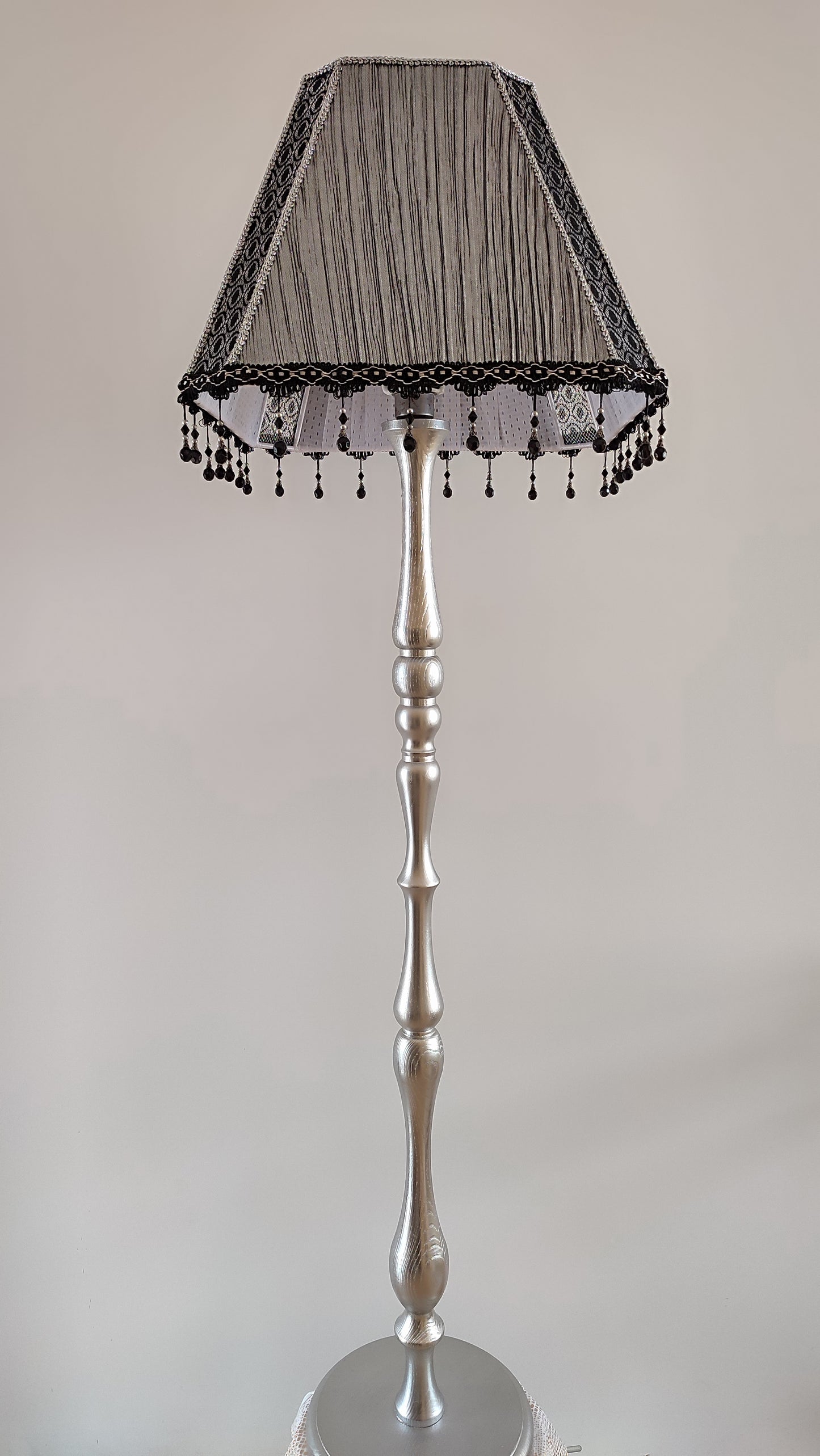 Handmade silver lampshade, unique lampshade. 3403