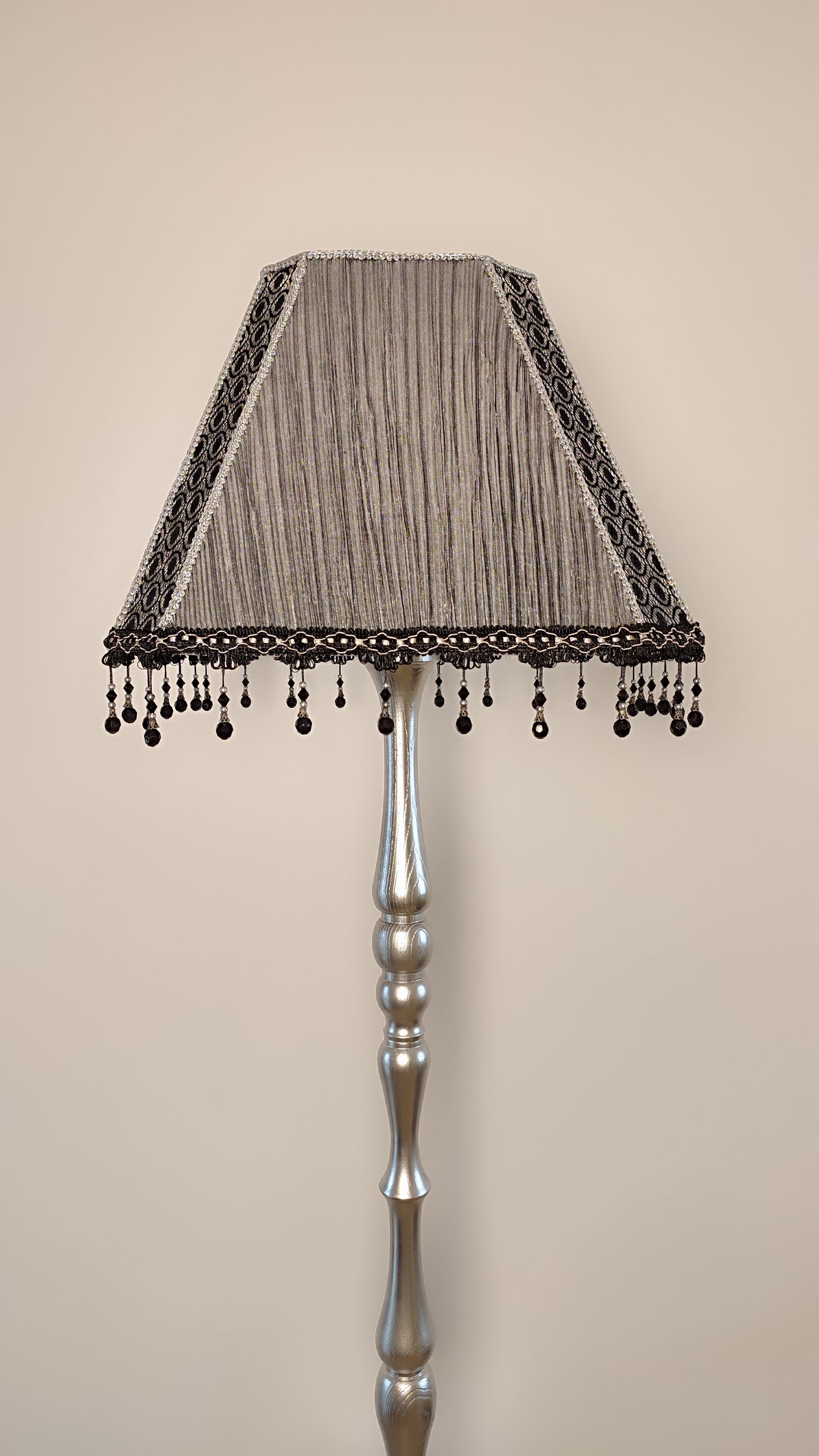 Handmade silver lampshade, unique lampshade. 3403
