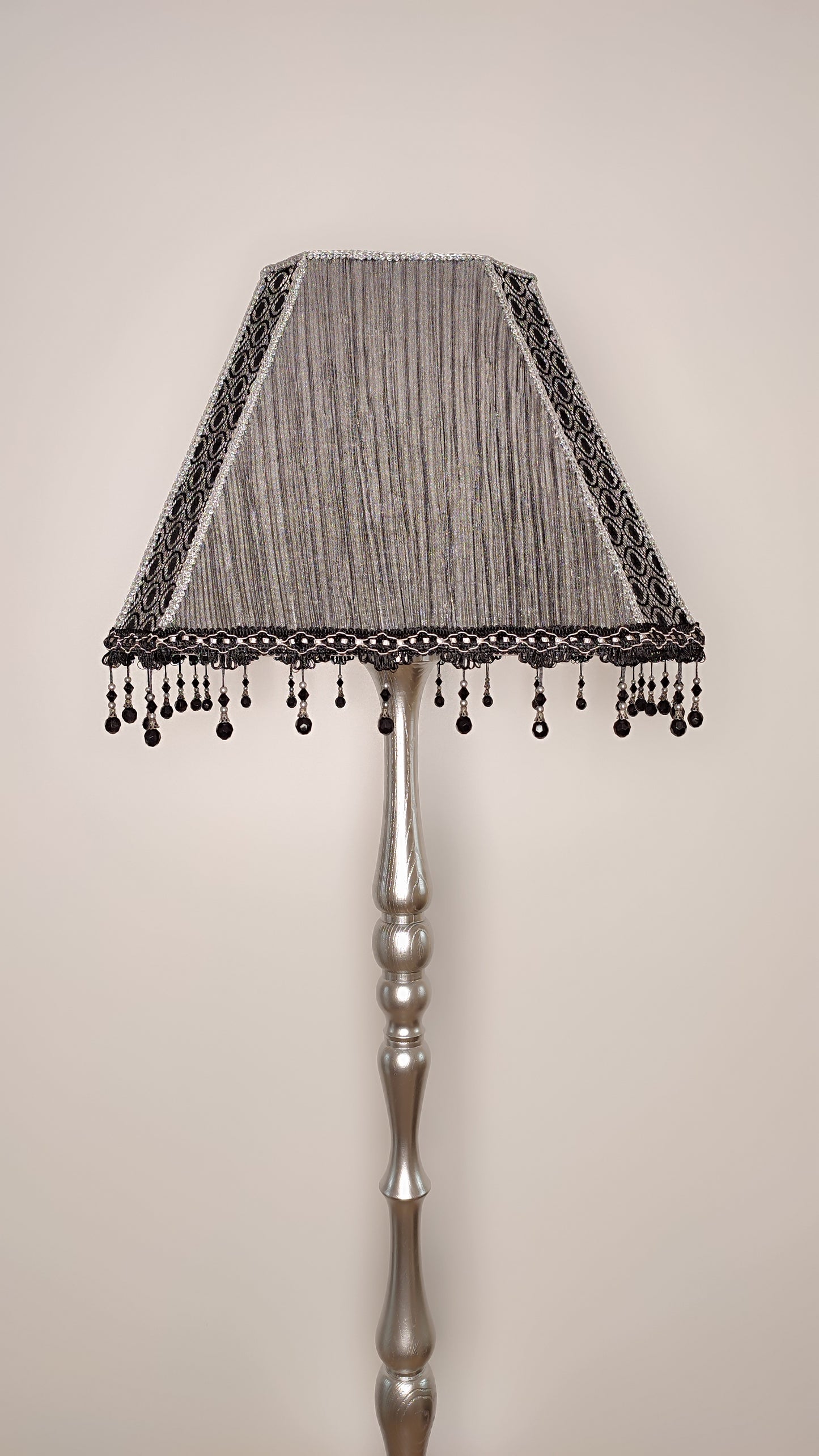 Handmade silver lampshade, unique lampshade. 3403