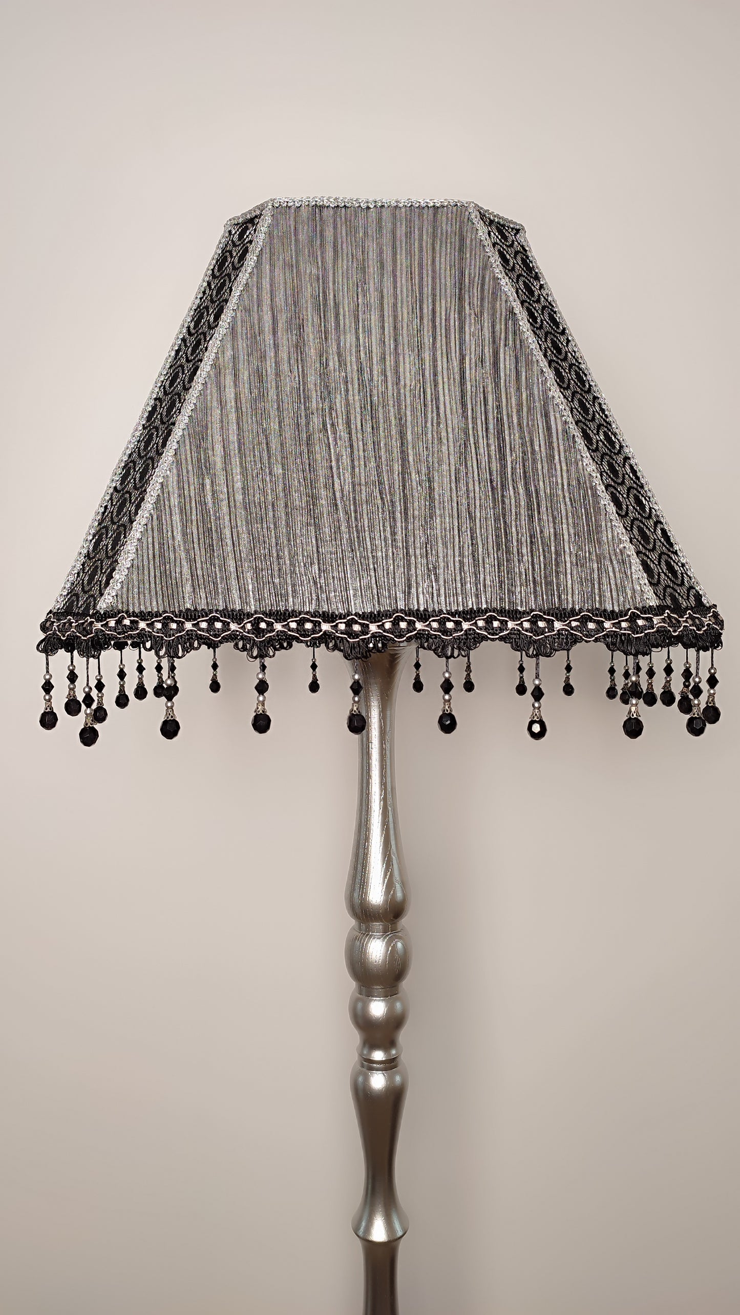 Handmade silver lampshade, unique lampshade. 3403