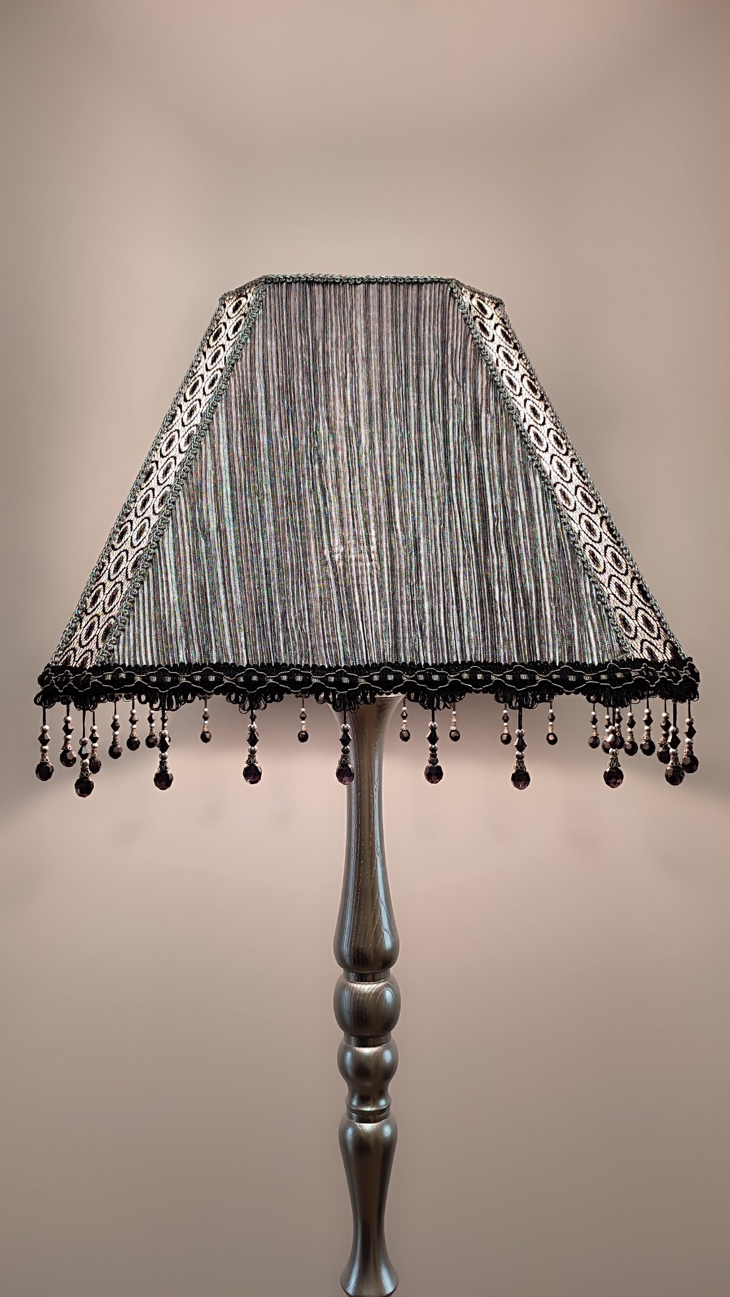 Handmade silver lampshade, unique lampshade. 3403