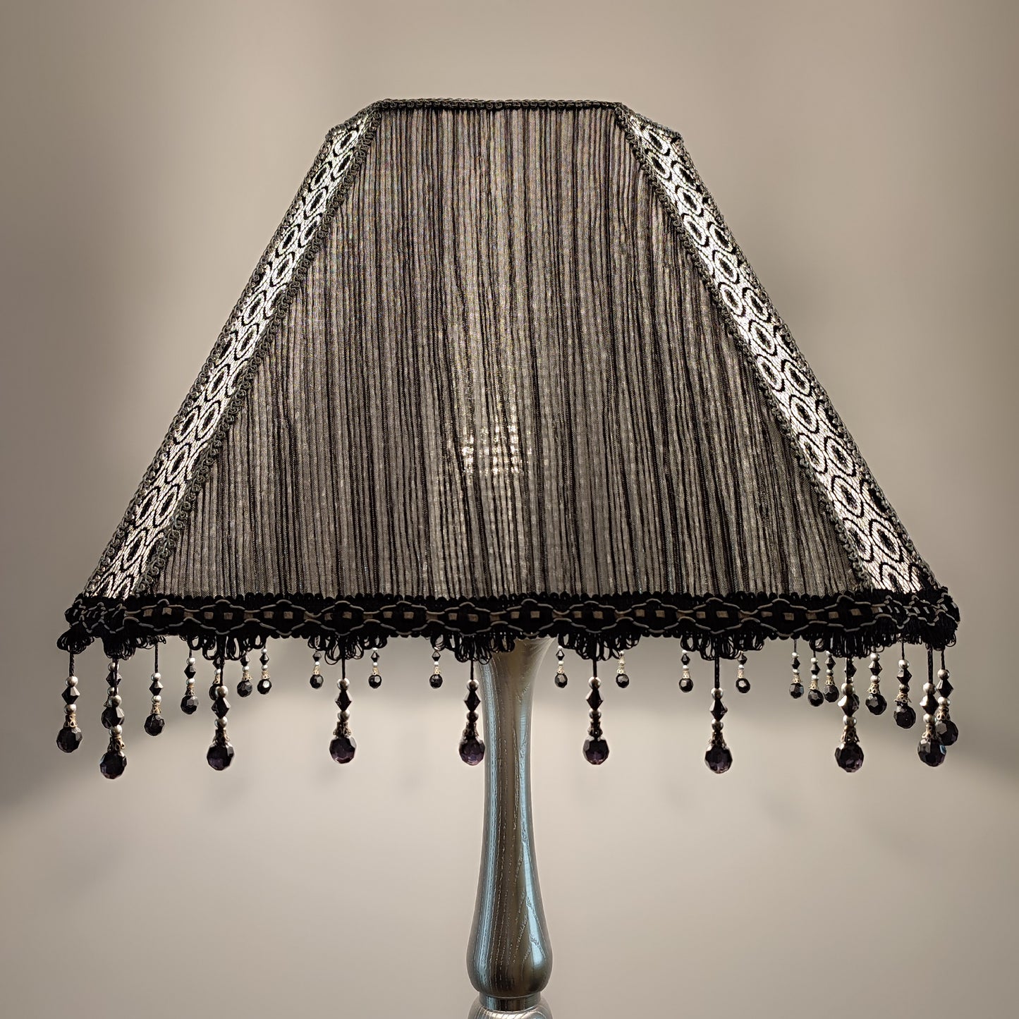 Handmade silver lampshade, unique lampshade. 3403