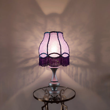 Table lamp,lilac lamp, decorative lamp, bedside table lamp, fabric lampshade. 5001