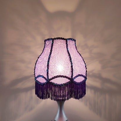 Table lamp,lilac lamp, decorative lamp, bedside table lamp, fabric lampshade. 5001