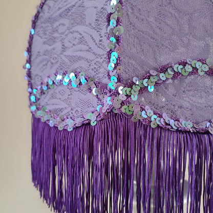 Table lamp,lilac lamp, decorative lamp, bedside table lamp, fabric lampshade. 5001