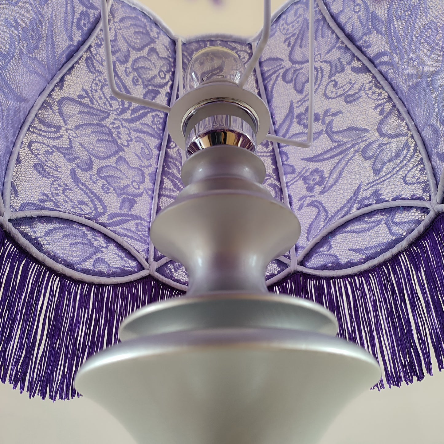 Table lamp,lilac lamp, decorative lamp, bedside table lamp, fabric lampshade. 5001