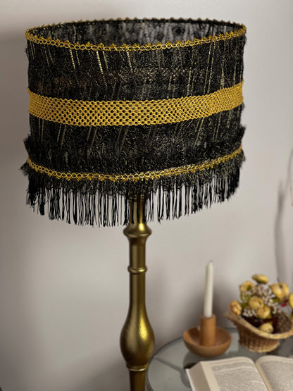 Handmade Victorian Lampshade in Black. 2901