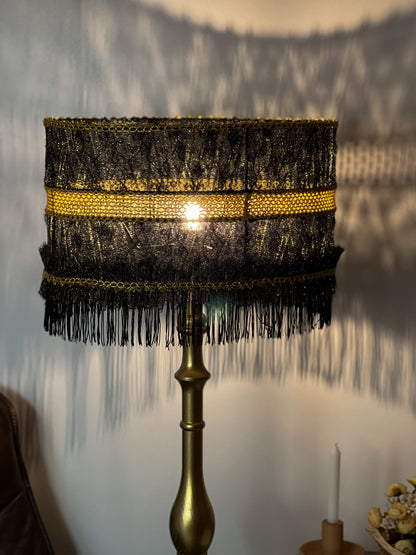 Handmade Victorian Lampshade in Black. 2901