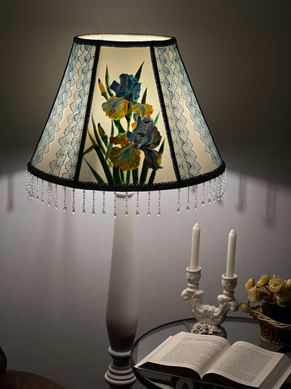 Lampshade. Hand-painted flower lampshade, art deco lamps, floral lamps. 3805