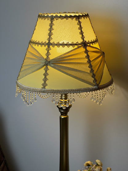 Yellow Lamp Victorian Fabric Lampshade