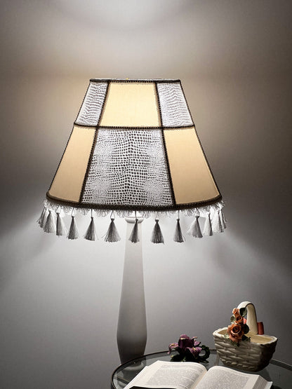 Fabric lampshade. Handmade Victorian Fringed Lampshade. 3103