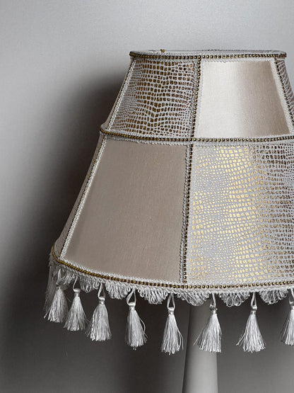 Fabric lampshade. Handmade Victorian Fringed Lampshade. 3103