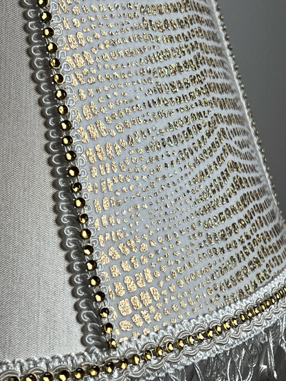 Fabric lampshade. Handmade Victorian Fringed Lampshade. 3103